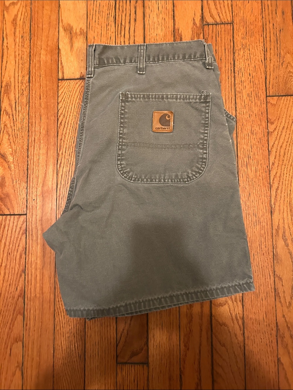 Carhartt Men's Olive Gray Relaxed Jeans with Patch Pocket